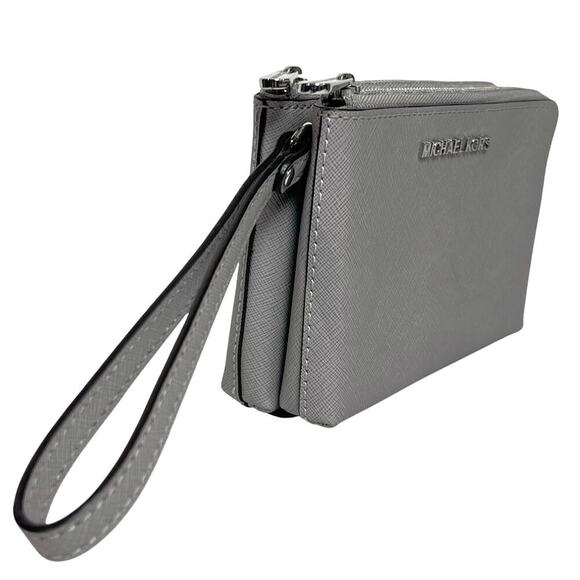 NWOT MICHAEL KORS Women’s Gray Double Zip Wallet Wrislet - Picture 2 of 9